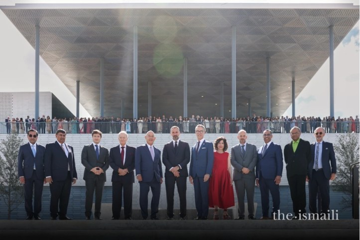 The Aga Khan, members of his family and Mayor John Whitmire with the design team