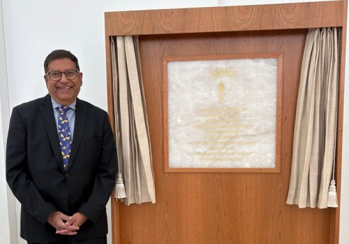Abdulmalek (Malik) Merchant at the inauguration of the Ismaili Center, Houston