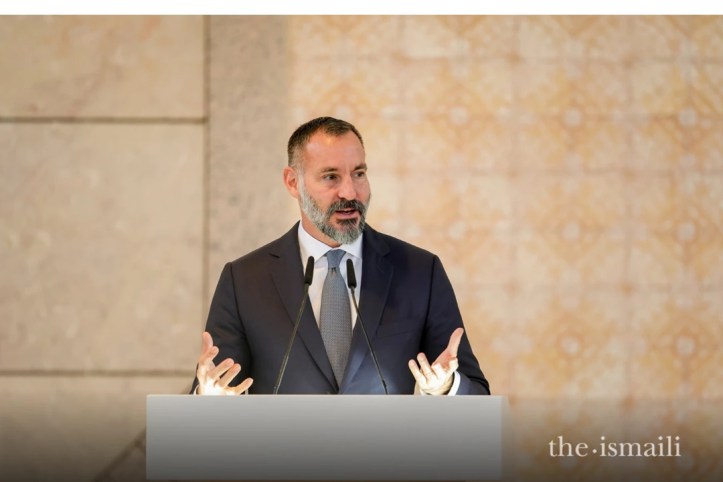 Aga Khan addresses Ismaili youth in the Darkhana Jamatkhana at the Ismaili Centre Lisbon