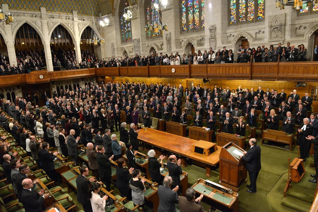 Aga Khan addressing Canadian Parliamment