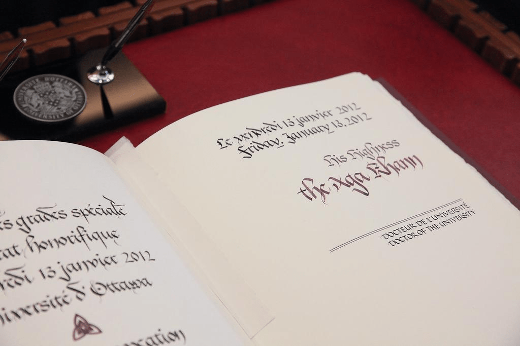 Aga Khan being conferred with an honorary degree by University of Ottawa