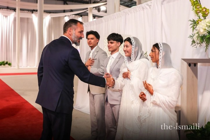 Aga Khan with youth in Montreal
