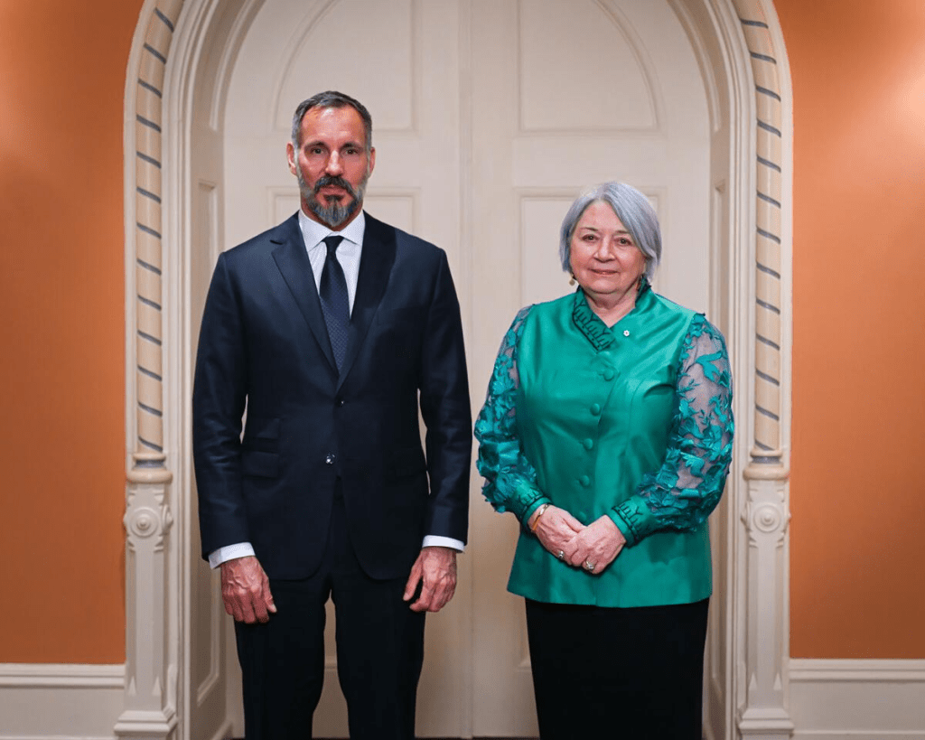 His Highness the Aga Khan, was welcomed to Rideau Hall by Canada's Governor General, Mary Simon,
