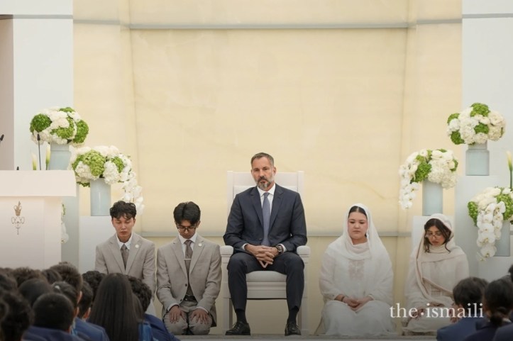 Aga Khan with Ismaili youth
