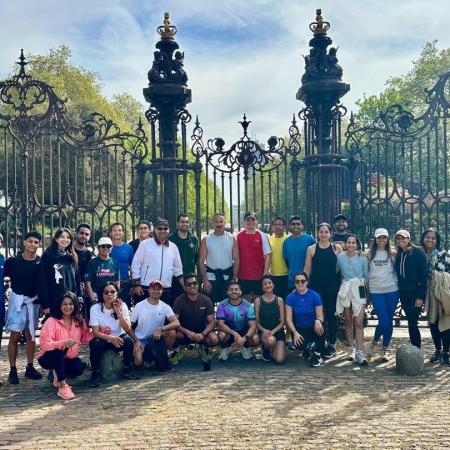 Aga Khan with members of the Ismaili Centre walk and Run club