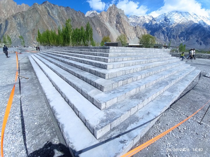 Aga Khan visit stage at Passu Didar Gah